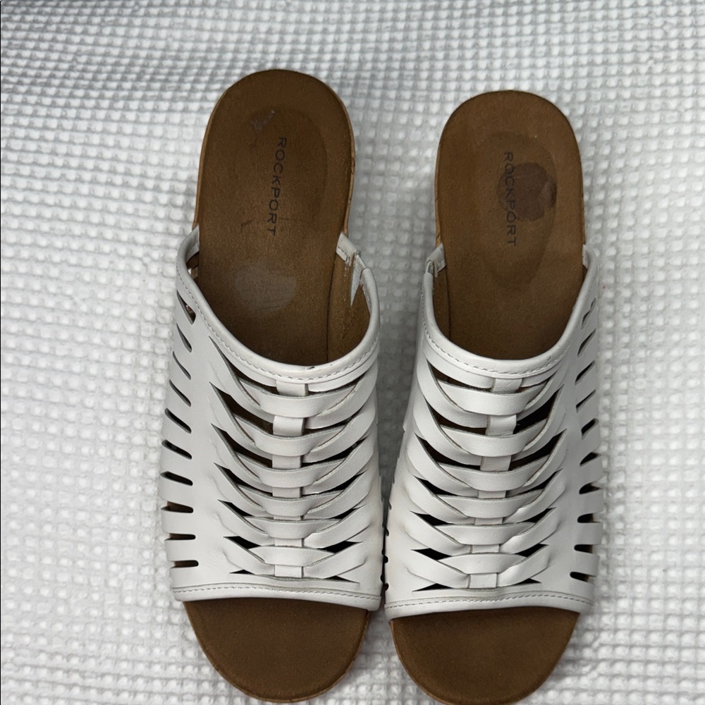 Rockport Women's White Mules Sandals - Size 8